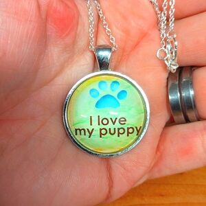 I love my puppy pendant necklace